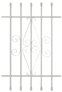 Grisham Spear Point Heavy-Duty Window Bars (White, 24X36) Window Safety Guards for Childen, Outdoor Prevent Burglary Window Security Bars