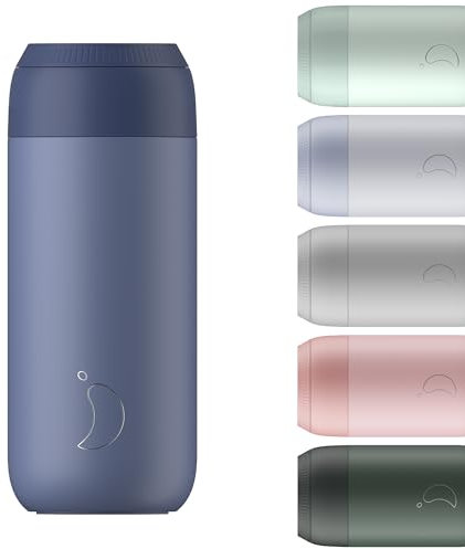 Chilly's Series 2 Coffee Cup - Tight Seal, No Sweating - BPA-Free Stainless Steel - Reusable - Double Walled, Vacuum Insulated - Whale Blue, 500ml