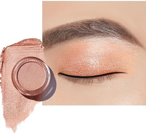 OULAC Lidschatten Pfirsich Nackt | Hochpigmentierter Feine Textur | Wasserfest & Langlebig | Metallisch Satinierte Finish Augen-Makeup | Vegan | 06g (O10) Sahara Gold