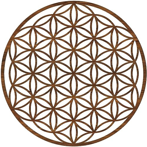 Generisch Blume des Lebens aus Holz – Wandbild Ø 21,5 cm – Ulmen-Optik | Ø 20/21,5/26,88/39/43/49cm verfügbar, Wanddekoration