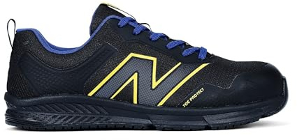 New Balance Evolve Aluminum Alloy Toe Men’s Industrial Work Shoes, Black/Blue/Yellow, Size 8.5, Medium, Comfortable & Light Work Shoes for Men, Electric Hazard, Slip Resistant