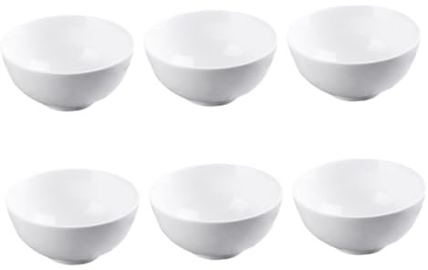 MAGICLULU 6pièces Bol Porcelaine Blanche Isotherme Lot De Bols à Riz Pour Maison Et Restaurant Récipients à Nourriture Empilables Pour Conservation De Repas