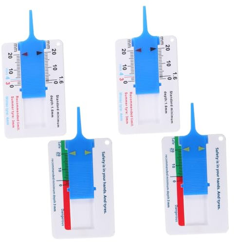 Gatuida 4 Pz spessimetro pneumatici misura battistrada pneumatici Misuratore profondità battistrada Gauge profondità battistrada atrezzi misuratore di profondità del pneumatico portatile