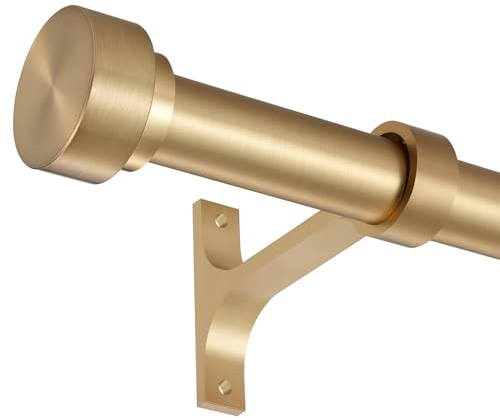 Short curtain rod 12-20 Inch Telescoping Side Curtain Rods, 1Inch Pole Adjustable Metal Drapery Rod, Warm Gold
