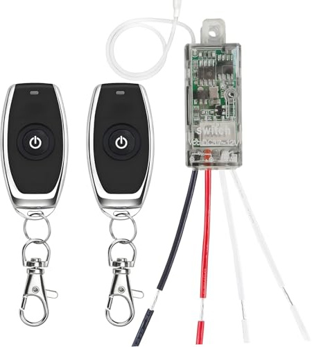 dstfuy 12V Wireless Switch,Dry Contact Remote Switch,with 2A Relay.