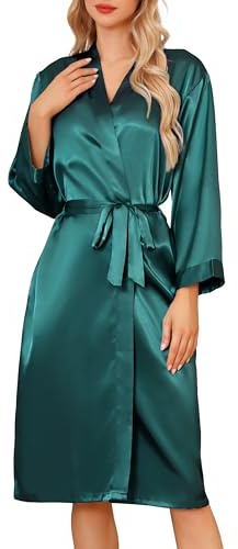 Sopesil satinbadrock för kvinnor, unisex, satin, badrock, kimono, v-ringad, morgonrock för spa, hem och hotell S–XXL