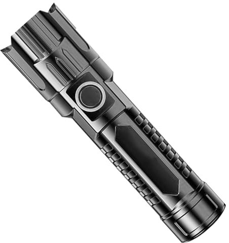 MODOAO Lampe de poche super lumineuse rechargeable par USB - Lampe torche télescopique - Étanche - Multifonction - Pour activités de plein air - Lampes d'urgence (1 paquet)