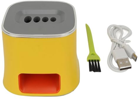 MOUMOUTEN Cascanueces eléctrico, desgranadora automática de semillas de girasol, acero inoxidable con carga USB (Yellow)