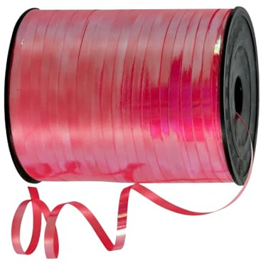 Geschenkband Rot 5mm Breit,450M Kräuselband Geschenkbänder,Ringelband, Ballonschnur für DIY-Dekoration,Bunt Dekoband für Hochzeit Weihnachten Neujahr Geburtstag Geschenkverpackung Ballonverschlüsse