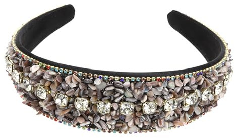 FRCOLOR Strass-stirnband Für Damen Verziert Mit Kunsttürkis Und Strasssteinen Gepolstertes Haarband Für Verschiedene Anlässe