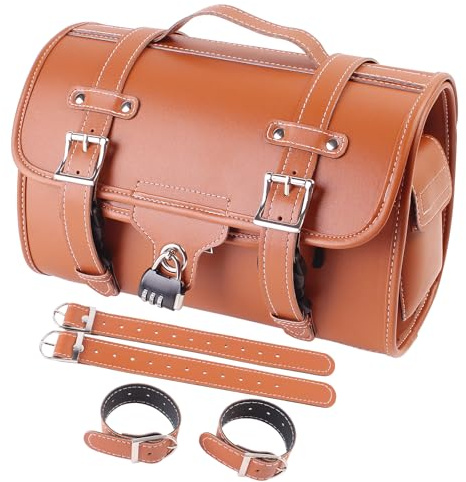 FTKDMT borsa laterali per moto, portautensili impermeabili, borse da viaggio posteriori per bagagli universali per Harley, Honda, Yamaha, Kawasaki (marrone)