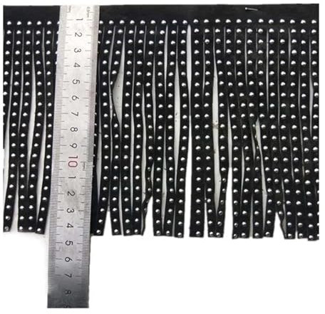 TYNXK Fransen Mit Quastenbesatz 1 Meter 14 cm Samt Pailletten Quaste Niet Diamant Leder Wildleder Fransenbesatz Kleid Kleidung Dekorative Spitzenbesatz Material Fransenbesatz(Black-Suede)