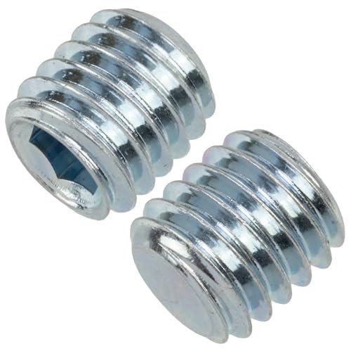 AERZETIX - NV18884 - Set di 12 Viti grani senza testa M5x5mm con punta piatta - impronta HEX2.5 a 6 lati cava - in acciaio - colore argento