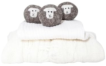 Wool Dryer Balls, Pack of 3 Herdwick Sheep Felted Laundry Balls, Reusable, Chemical Free Laundry, Natural Fabric Softener.