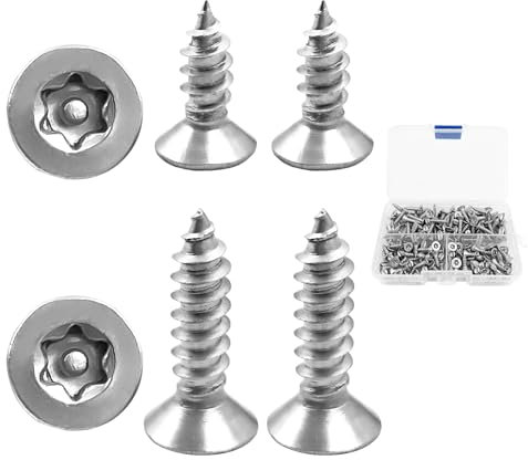 180 Stück Betonschrauben, Universal-Torx-Schrauben, Edelstahl, 40 mm Schrauben, Silber, 4 x 12 mm, selbstschneidende Betonschrauben, 4 x 16 mm, Terrassenschrauben mit transparenter Box für Tür