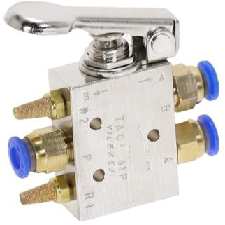 DLZHZDIH Mechanical Valve TAC2-41P Exhaust Valve 2 Position 5 Way 1/8 Spring Lever Pneumatic Valve Switch w Fittings ZOUCUNXIYIN(8MM)