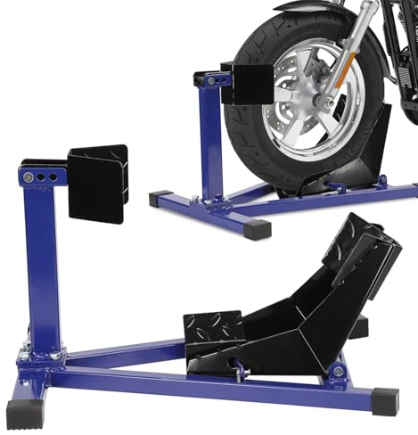 Gimisgu Motorrad Montageständer, Motorradwippe vorn Vorderradklemme Motorrad Ständer, Geeignet für 17-21 Zoll Reifen,Transportständer Radwippe, Blau