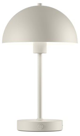 skølm Aeriala Tischlampe Beige – LED Schreibtischlampe aufladbar mit USB-C – Tischleuchte Pilzform kabellos – dimmbare Akku Nachttischlampe – kleine Metall Lampe mit Touch – bis zu 10 h Leuchtdauer