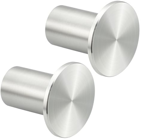 SAYAYO Ganci Accappatoio Bagno Ganci Appendiabiti, Appendi Strofinacci Cucina Gancio da Parete Appendi Accappatoio Bagno Grande Gancio in Acciaio Inox Argento, Capacità Carico 15 kg, 2 Pezzi, 45MM