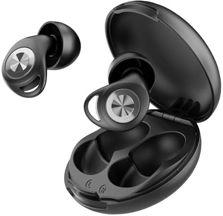 Ear Plugs for Sleeping, 45dB Noise Cancelling Earplugs für Schlaf/Konzentration/Reisen/Arbeit/Konzerte, Ultra Bequeme Wiederverwendbare Silikon Ohrstöpsel, mit 8 Spitzen (XS/S/M/L) und Etui Schwarz