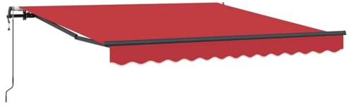 vidaXL Tendone a Scomparsa Automatico Rosso 300 x 250 cm. Resistente ai Raggi UV, Impermeabile e con Ombra Regolabile. Perfetto per Esterni, casa, Giardino, Balcone e Come rifugio. Sistema di copert