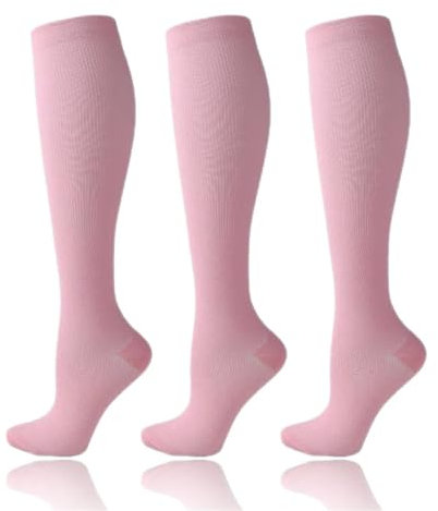 RRYPBOVG Kompressionsstrümpfe Herren 3 Piars Kompressionsstrümpfe for Leggings Laufdruck Fußballsocken for Erwachsene Edition Network Red Pressure Nurse Socks(3YSZ03-PK,S-M)