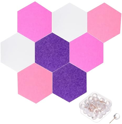 FJOADNVM Acoustic Panels 8Pcs Soundproofing Acoustic Panel Sound Absorbing Panels Studio Sound Proof Panels Wall Felt Bulletin Board With 30 Push Pins(Multi-colored 04)