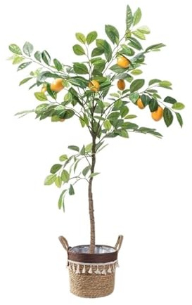 asdchZen Arbre Artificiel, Citronniers Artificiels en Pot, Fausse Plante Artificielle pour Maison, Bureau, Jardin, Décoration Intérieure Et Extérieure, Cadeau, A, 105 Cm