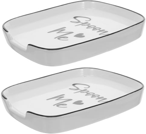 ERINGOGO 2piezas Reposacucharas De Hecho Mano Para Cocina Portacucharas Para Encimera Soporte Para Cucharones y Espátulas