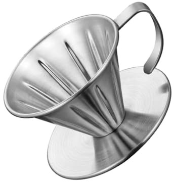 DOITOOL Filtre à Café En Acier Inoxydable Conique Réutilisable Passoire à Café Portable Domestique Compatible Thé Tamis Fin Petit Format Pour Usage Quotidien