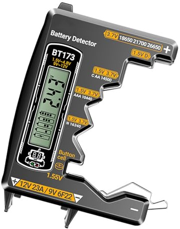 Batterietester Mit Kompatibilität Mehrerer Typen Für 3 A D C 9 V 12 V 23 A 18650 21700 Tragbarer Tragbarer Batteriespannungsprüfer Mit Doppeltem Bildschirm