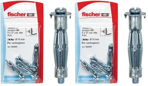 Fischer Tasselli Metallici per cartongesso HM 5X37 S K (Confezione da 2)