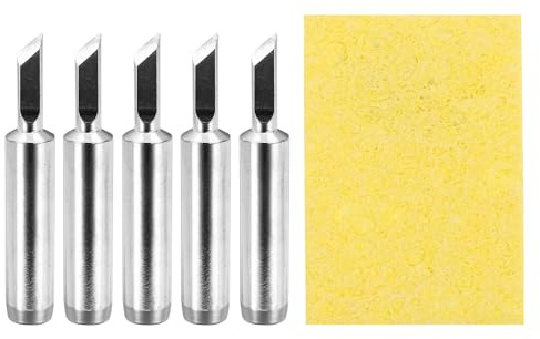 QUARKZMAN Pack Of 5 Pointes De Soudure 900M Chauffage Interne Avec Eponge De Nettoyage Kit Accessoires Remplacement Pour Station De Soudure Electrique (900M-T-SK)