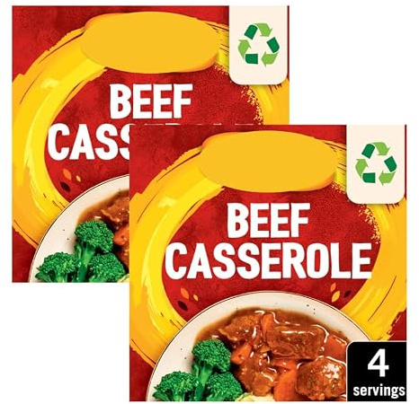 Beef Casserole Recipe Mix, Blended with Paprika and Parsley, No Artificial Colours, Pack of 2, 38g, Serves 4