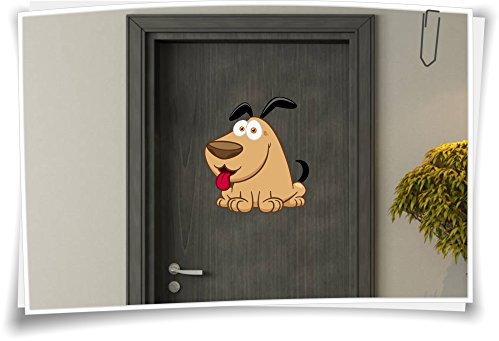Medianlux Türaufkleber Sticker Kinder Aufkleber Name Kindername Baby Kinderzimmer Hund, Größe 2
