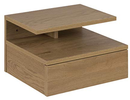 AC Design Furniture Fia nattduksbord med 1 låda i vildekutseende, 1 styck, väggskåp i minimalistisk stil, litet nattduksbord för väggmontering, B: 35 x H: 22,5 x D: 32 cm