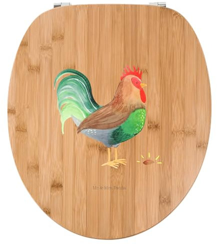 Mr. & Mrs. Panda Motiv WC Sitz Hahn Korn - Geschenk, Natur, Hoftiere, Eier, Bauernhof, Toilette, Toilettendeckel, Klodeckel, Klobrille, Landwirtin,