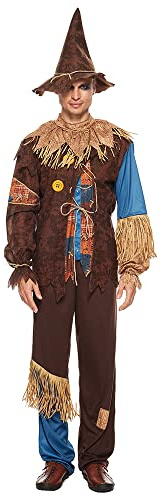 EraSpooky Costume da Spaventapasseri uomo adulto per Halloween, Carnevale, Abbigliamento per feste a tema per uomini e donne, Costume da coppia di Halloween
