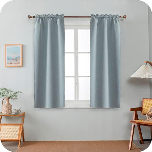 GIRASOLE HOME Coppia Tende Barbados Termiche Totalmente Oscuranti 2 Pannelli da 70x120cm con Tasca, Grigio