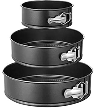 Set di Teglie Apribili Per Cheesecake da 3 Pezzi, Stampi Per Torte Rotondi Antiaderenti, Strumenti di Cottura Facili da Sformare con Buona Tenuta