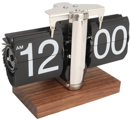 Cyrank Flip Clock Desk, Orologio Digitale retrò Flip Down Orologio Digitale Flip Orologio Meccanico Orologio Flip Orologio a Tubo Girevole Automatico Vintage Scrivania Flip Automatica(Nero B)