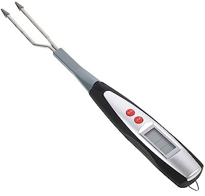 Alipis Bbq Fork Temperature Display Digital Thermometer Cooking Fork with Stainless Steel Handle Instant Read Temperature Probe for Grilling Meat and Fish