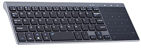 Tastiera Wireless da 2,4 G Tastiera Mini Portatile Ultra Slim con Touchpad, Tastiera Wireless Piccola per la Finestra IOS per Laptop per PC, (batterie NOTTE)