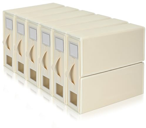 Boic 6 Pezzi Organizer Lenzuola Per Armadio, Sacche Per Lenzuola Pieghevoli, Scatole Porta Biancheria Da Letto Con Finestra, Contenitori Sottoletto Per Lenzuola, Copripiumini, Vestiti E Coperte, Beige