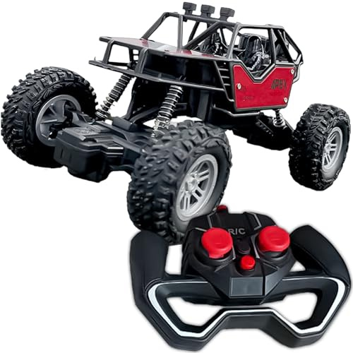 KRUMAD Ferngesteuertes Auto, RC Auto für Kinder, 3,7V, 2X 500mAh Akku, Geländeauto, RC Car mit Fernsteuerung, Auto Spielzeug ab 3 Jahre, Geschenk Junge, 21,5x12,5x11 cm