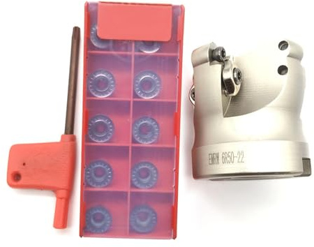 Juego de fresas CNC Emrw 6r50-22 + RPMT1204 Pastillas de carburo cementado y herramienta de torneado con llave