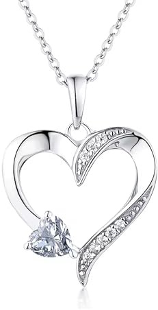 Herzkette Silber 925 / Gold vergoldet Halskette Damen Ich liebe Dich | Zirkonia Herz Kette Herzanhänger Schmuck Geschenke für Frauen Freundin Sie zum Geburtstag Hochzeitstag Jahrestag