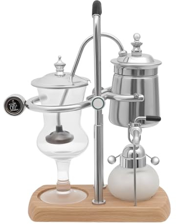 Deurqund Siphon Balance Kaffeemaschine, 3-5 Tassen Vakuum-Kaffeemaschine aus Edelstahl & Glas, Siphon Kaffeemaschine Set im Vintage-Stil, Ideal für Kaffee-Enthusiasten