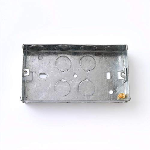 Merriway BH07486 Unterputzdose für Wandmontage, doppelt, 25 mm, silberfarben