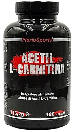 Acetil L-Carnitina FlorioSport, 180 capsule da 500 mg. (90 dosi da 1000mg) Integratore di Acetyl Carnitina
